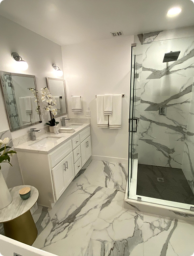 Finished bathroom remodeling project
